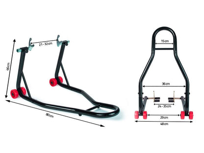 Humberg motorcykelstander komplet front og bag 400 kg 1 stk.