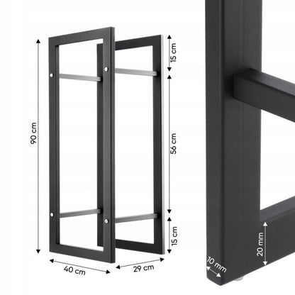 Brændereol 90 cm Sort Stål K6102