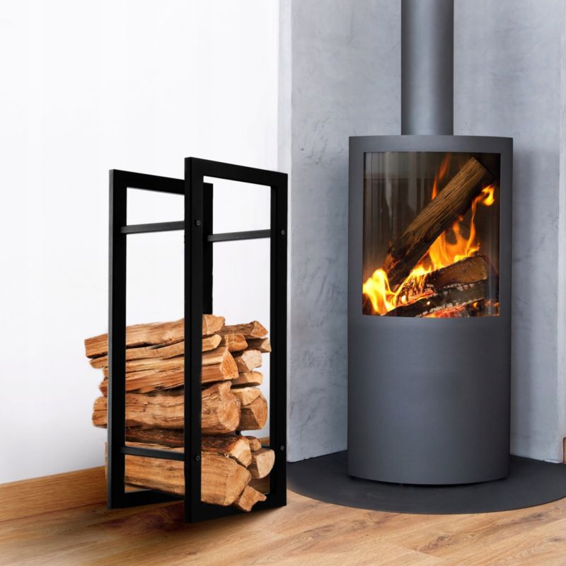 Brændereol 90 cm Sort Stål K6102