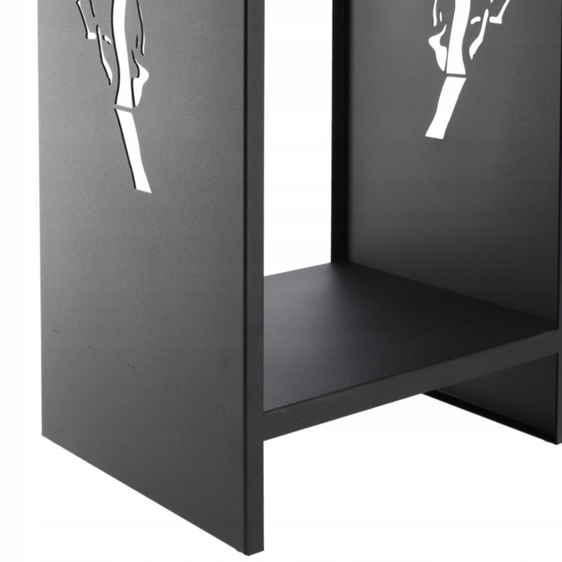 Kadax Mantua stående brændeholder i mat sort metal, 90 cm, 1 stk.