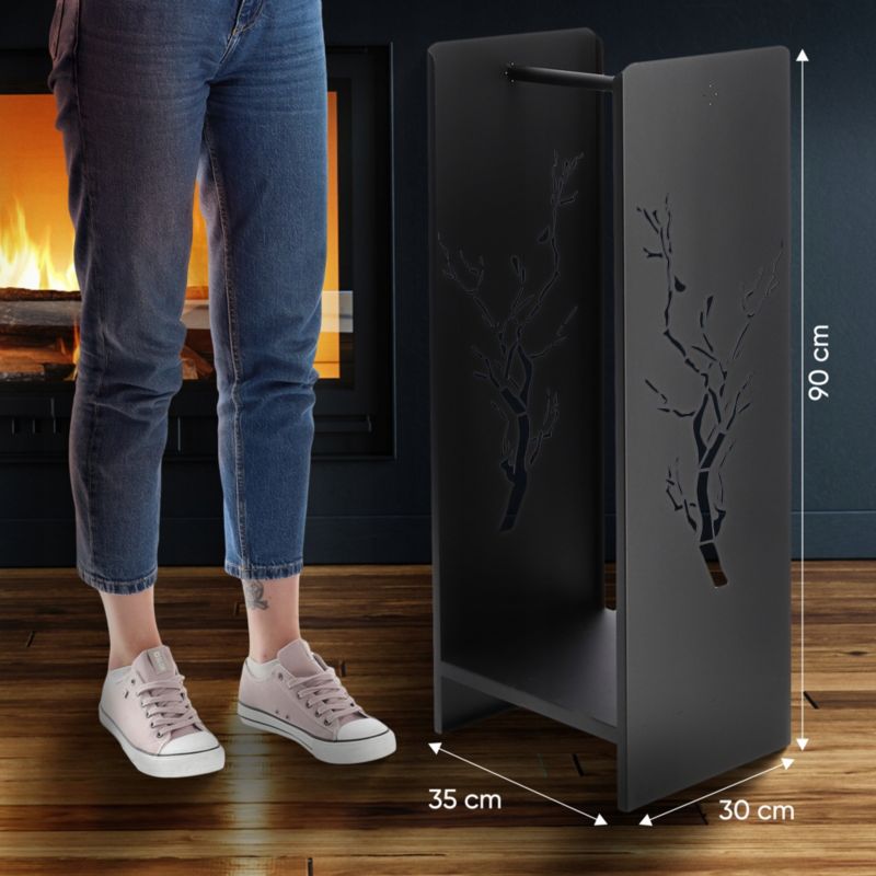 Kadax Trovo metalstativ til brænde 90 cm – stor, solid hylde og reol, 1 stk.