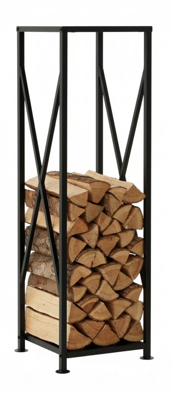 Brændereol 34x34x111 cm Sort Stål 33310