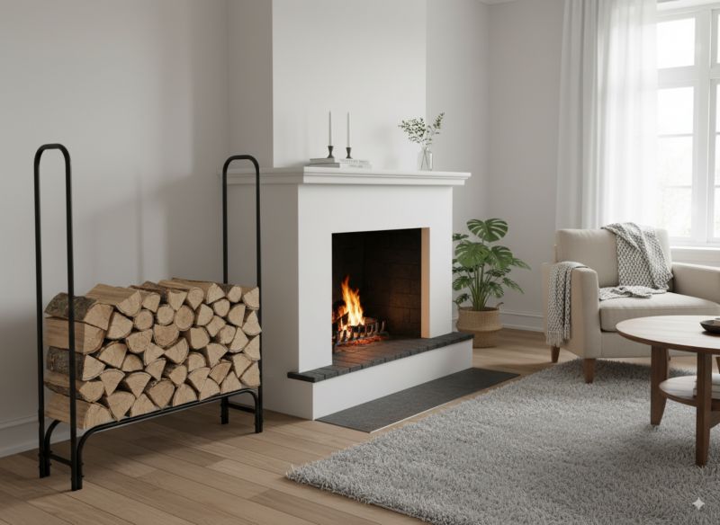 Brændereol 25x115 cm Sort Stål 33300