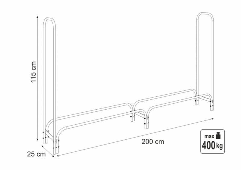 Brændereol 25x115 cm Sort Stål | 33301