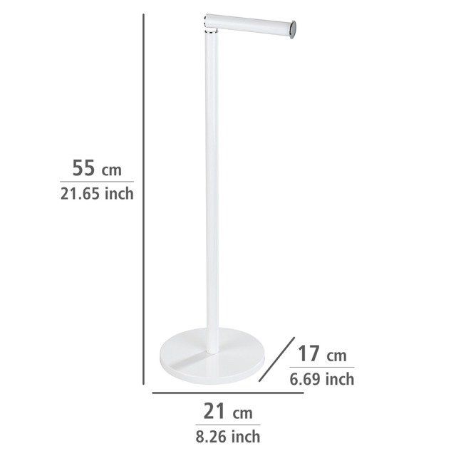 Toiletpapirstander 2-i-1 55 cm Hvid
