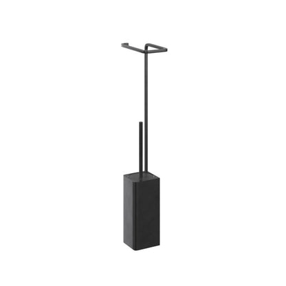 Toiletpapirholder med Toiletbørste Sort Mat Stål 73 cm