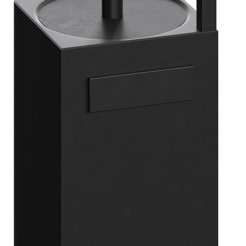 Toiletpapirholder med Toiletbørste Sort Mat Stål 73 cm