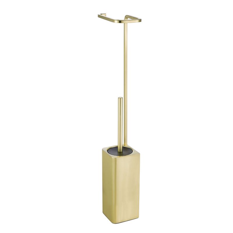 Toiletrulleholder med WC-børste Elland Børstet Messing 73 cm | 5059340735634