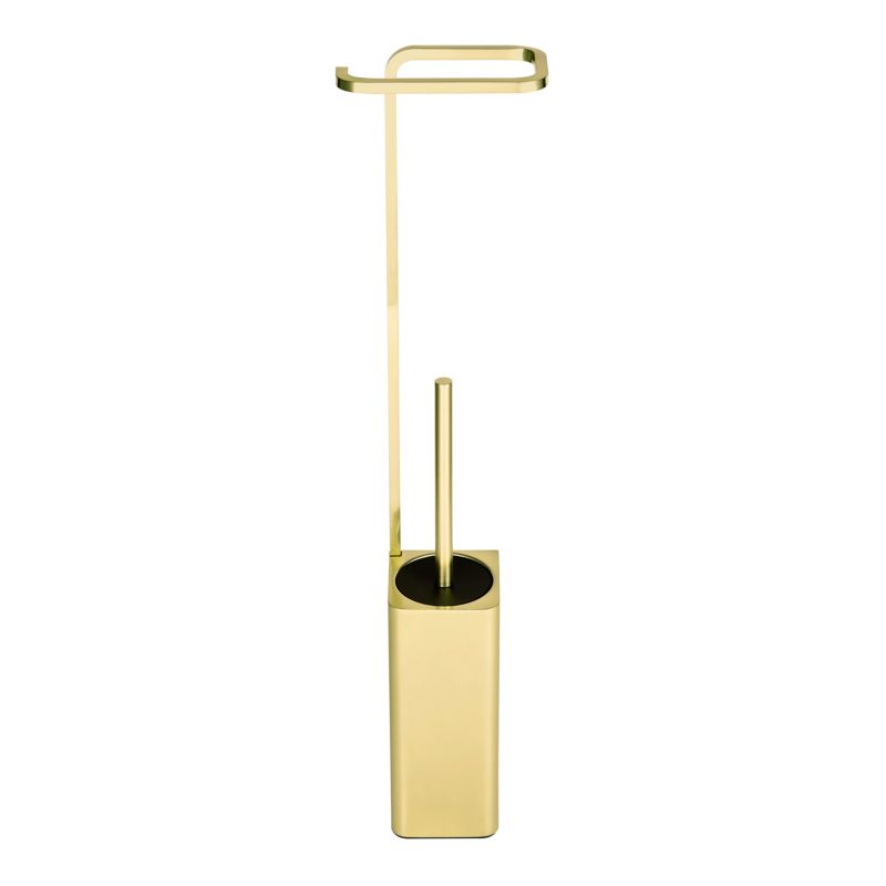 Toiletrulleholder med WC-børste Elland Børstet Messing 73 cm | 5059340735634