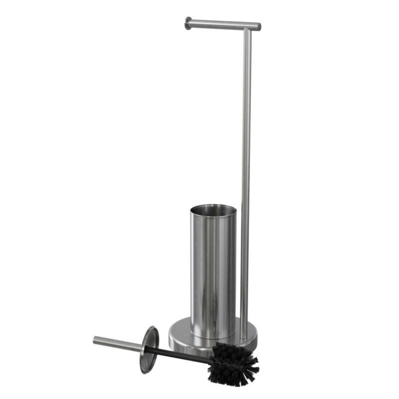 Toiletpapirstativ Koros med WC-børsteholder Krom 68,5 cm