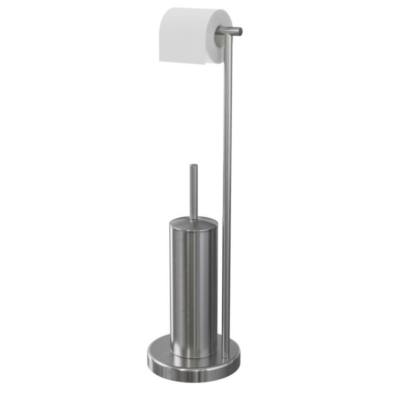 Toiletpapirstativ Koros med WC-børsteholder Krom 68,5 cm