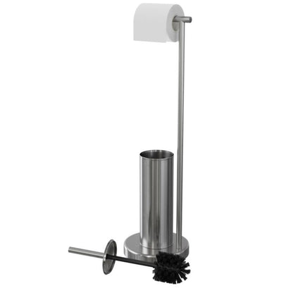 Toiletpapirstativ Koros med WC-børsteholder Krom 68,5 cm