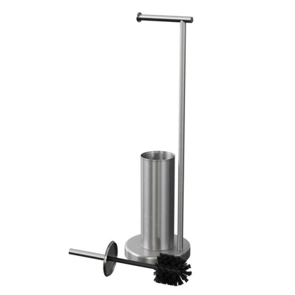 Toiletpapirholder med Opbevaring og Toiletbørste Børstet Stål 68,5 cm
