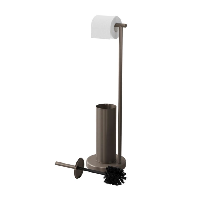 Toiletpapirholder med WC-børste Koros Titanium 68,5 cm