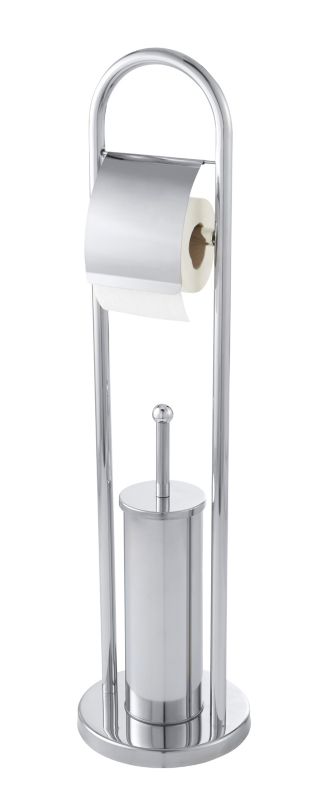 GoodHome Borgia fritstående toiletpapirholder med børsteholder og låg