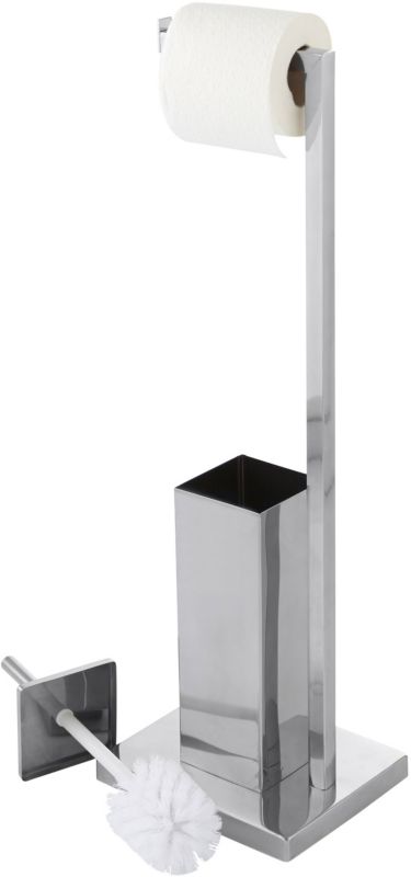 Toiletpapirstativ Kotra med Toiletbørsteholder Poleret Sølv 5059340218144