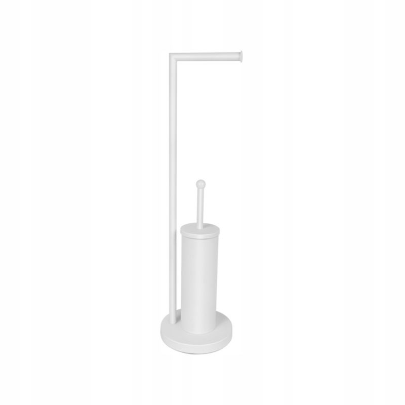 Toiletpapirholder med Toiletbørste Hvid Stål 72 cm