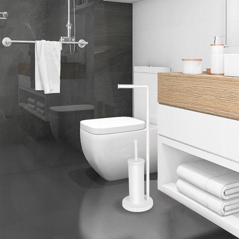 Toiletpapirholder med Toiletbørste Hvid Stål 72 cm