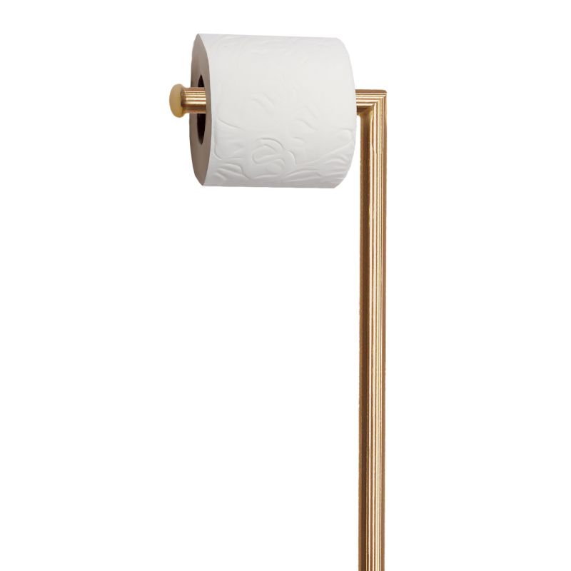 Toiletpapirholder med Toiletbørste Stål Gylden 72 cm | 5905923651870