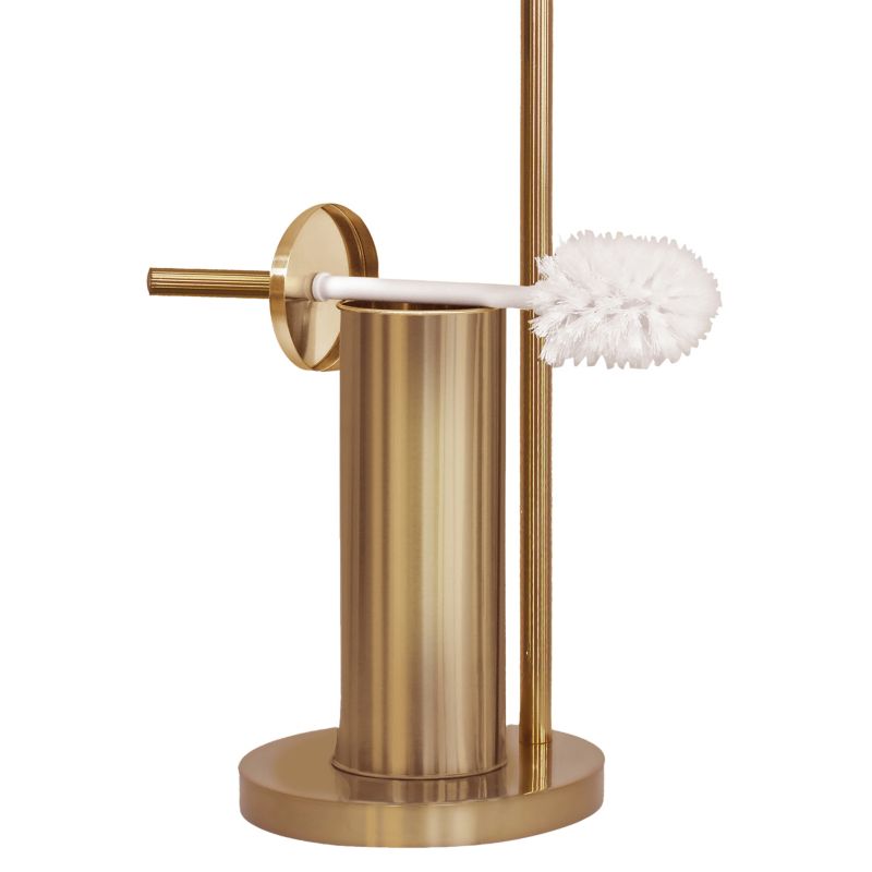 Toiletpapirholder med Toiletbørste Stål Gylden 72 cm | 5905923651870
