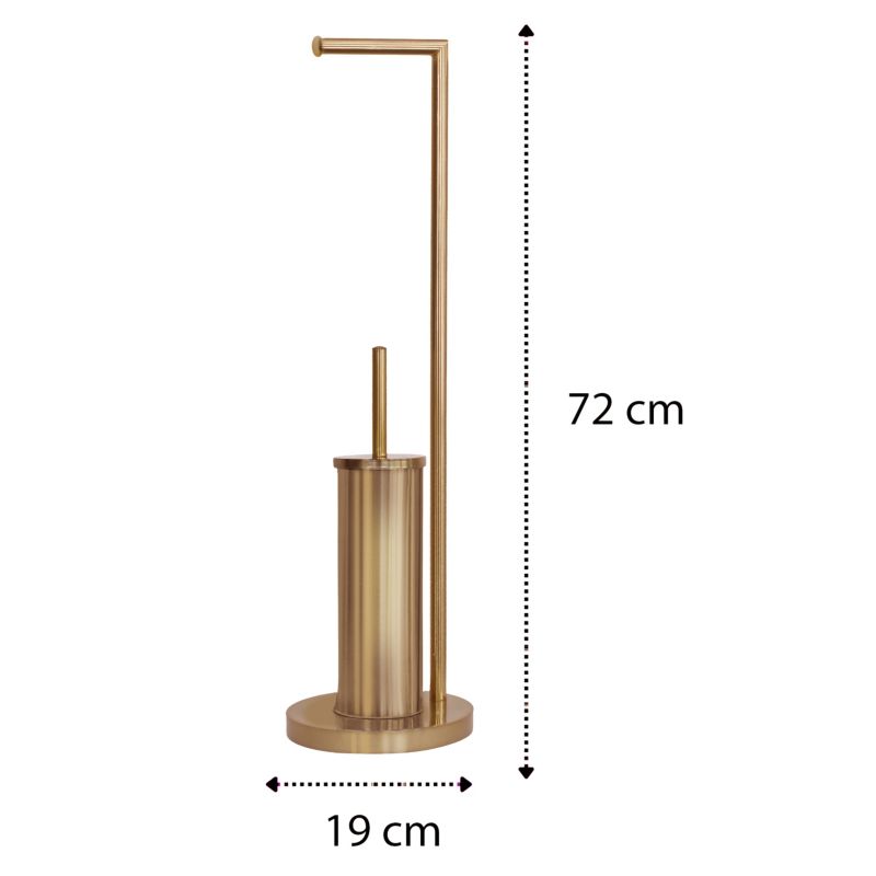 Toiletpapirholder med Toiletbørste Stål Gylden 72 cm | 5905923651870