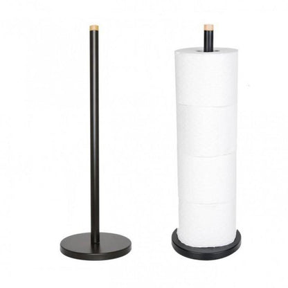 Toiletpapirholder 4 Ruller Sort Mat Stål 45 cm