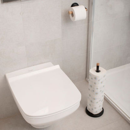 Toiletpapirholder 4 Ruller Sort Mat Stål 45 cm