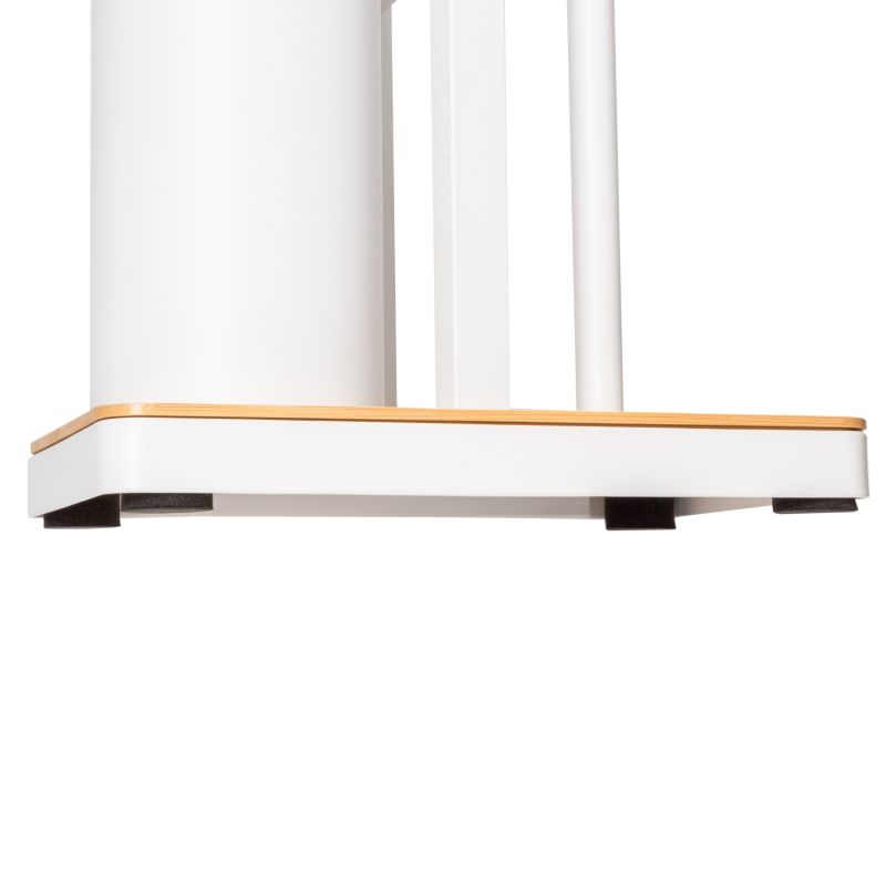 Toiletpapirstativ med WC-børste Hvid Bambus 62 cm