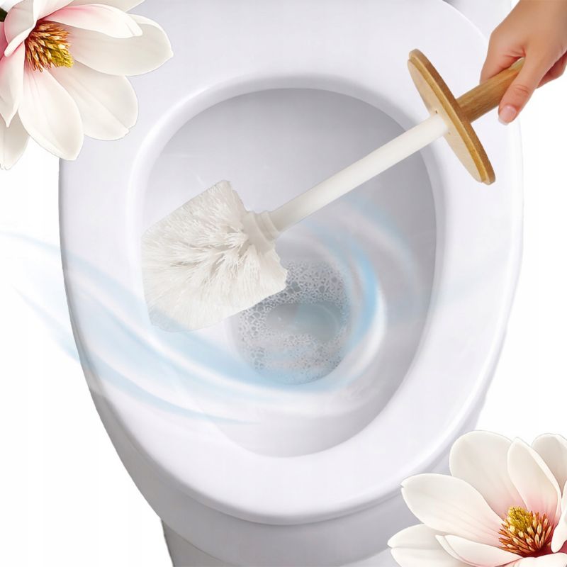 Toiletpapirstativ med WC-børste Beige Bambus 65,3 cm
