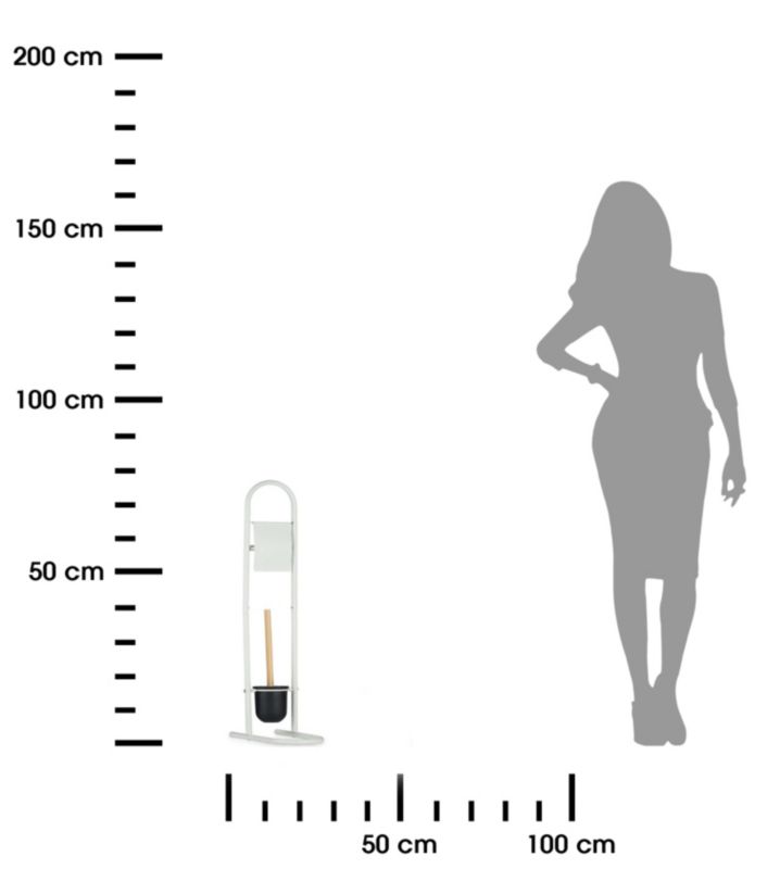 Toiletpapirstativ med toiletbørste Hvid 81 cm