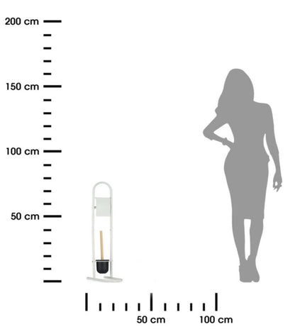 Toiletpapirstativ med toiletbørste Hvid 81 cm