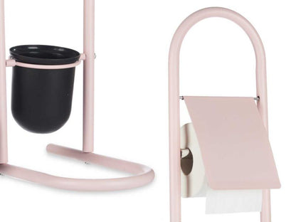 Toiletpapirholder med Toiletbørste 81 cm Rosa 1 sæt