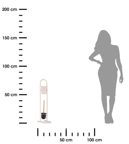 Toiletpapirholder med Toiletbørste 81 cm Rosa 1 sæt