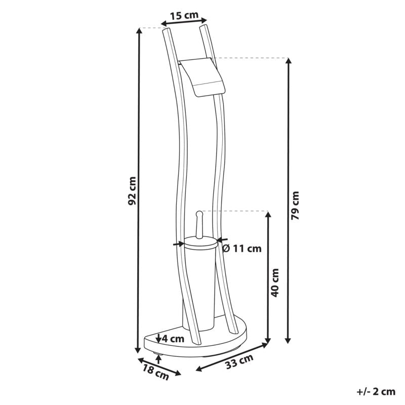 Toiletpapirstander SOACHA 18x18x92 cm Sort