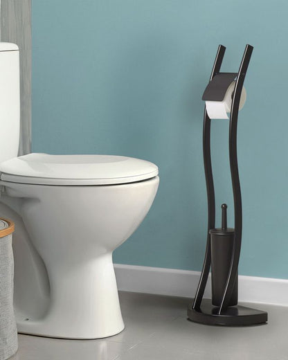 Toiletpapirstander SOACHA 18x18x92 cm Sort