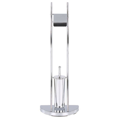 Toiletpapirholder med Børste Soacha Sølv 33x33x92 cm