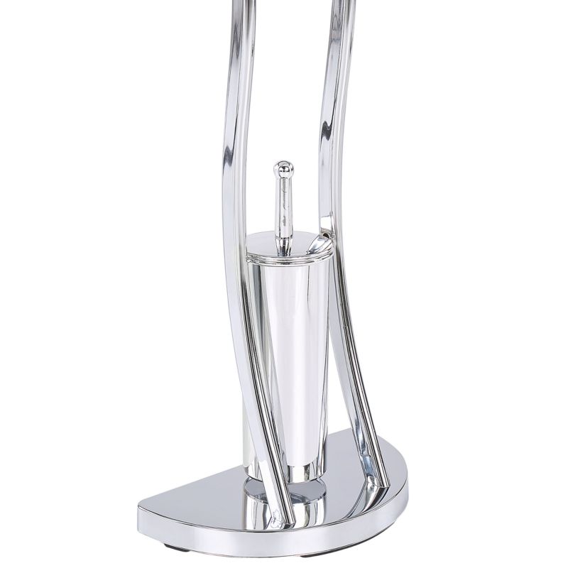 Toiletpapirholder med Børste Soacha Sølv 33x33x92 cm