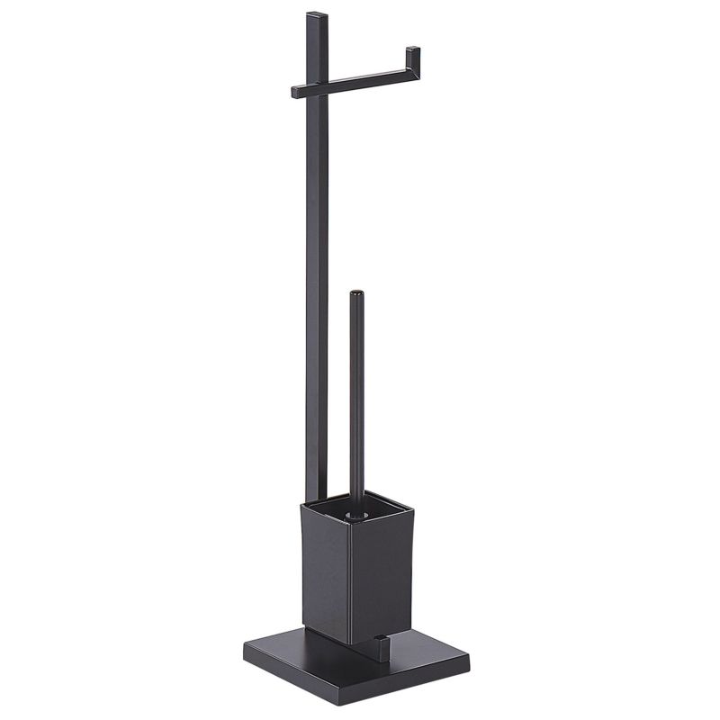 Toiletpapirholder med Toiletbørste Ulapes Metal Sort 1 stk.