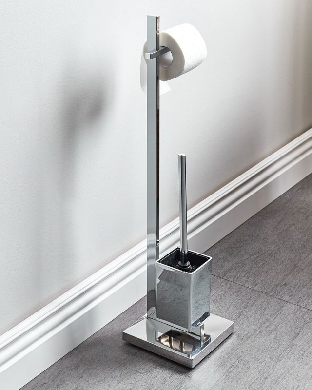 Toiletpapirholder med Børste Ulapes Metal Sølv 1 stk.