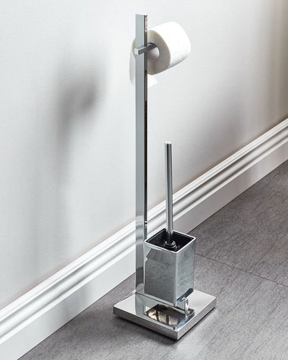 Toiletpapirholder med Børste Ulapes Metal Sølv 1 stk.