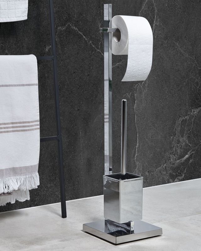 Toiletpapirholder med Børste Ulapes Metal Sølv 1 stk.