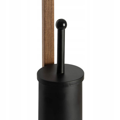 Toiletpapirholder med WC-børste Fritstående Stål Sort 72 cm