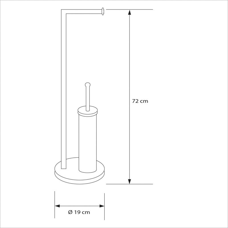 Toiletbørsteholder Sepio Hvid Mat Stål 19x19x72 cm | 5901583506994