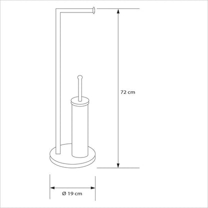 Toiletbørsteholder Sepio Hvid Mat Stål 19x19x72 cm | 5901583506994