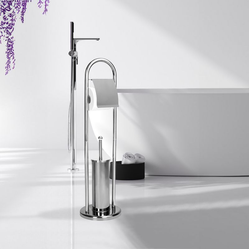 Toiletpapirholder med WC-børste Sepio 101 Sølv 80 cm
