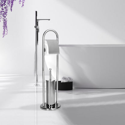 Toiletpapirholder med WC-børste Sepio 101 Sølv 80 cm