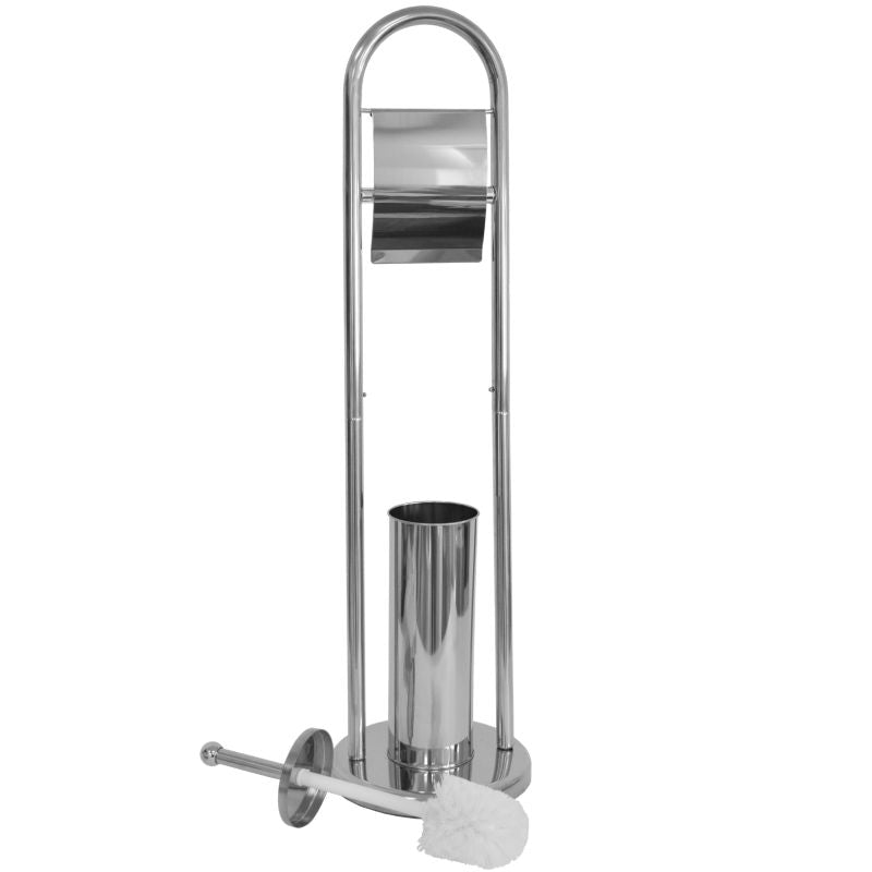 Toiletpapirholder med WC-børste Sepio 101 Sølv 80 cm