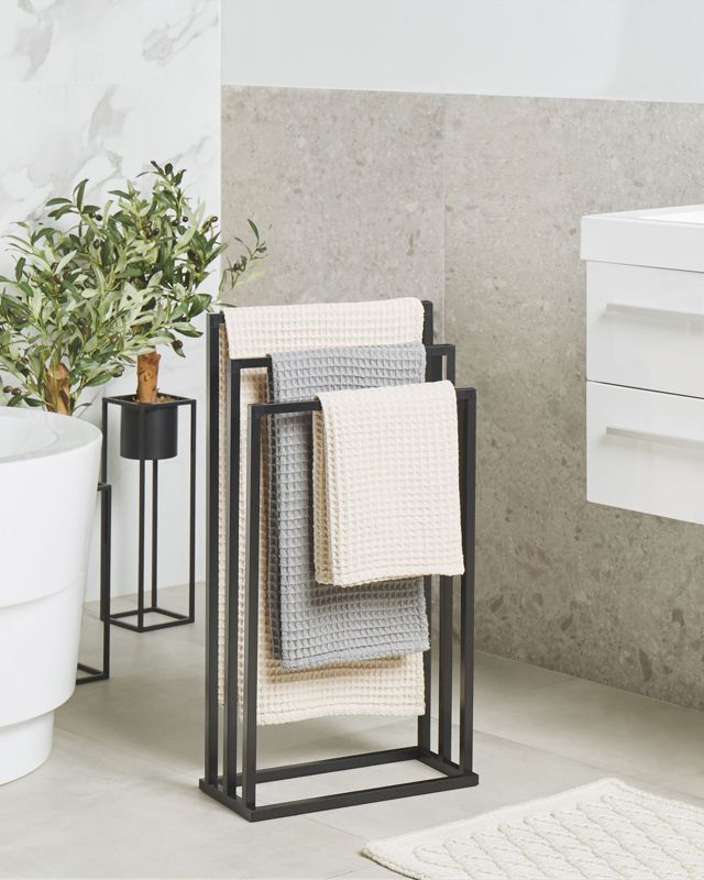 Stående Håndklædeholder Charras Metal Sort 45x84 cm