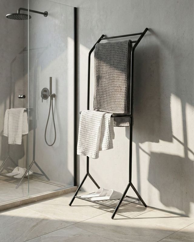 Håndklædestativ Cotia 50x46x130 cm Sort | 4069605069047