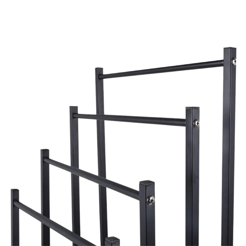 Fritstående Håndklædestativ 4 Arme Sort Stål 94 cm